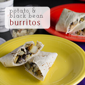 This potato and black bean burrito is a simple and tasty handheld vegetarian lunch or dinner option! Add eggs for a breakfast burrito | chattavore.com