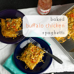 Baked buffalo chicken spaghetti has all the flavors of Buffalo wings with none of the pesky bones! | chattavore.com