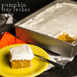 Pumpkin tres leches cake has the traditional flavors of the season-pumpkin and spices-with all the gooey goodness of a tres leches cake! | chattavore.com