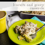 Biscuits and gravy casserole has all of your favorite components of a good old Southern breakfast baked into one dish. It's great for your Southern Christmas breakfast! | chattavore.com