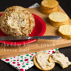 Cheddar bacon ranch cheese ball is easy to make and so addictive you'll be asked to bring it to every party you go to! | chattavore.com