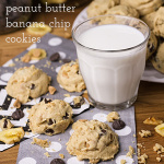 Peanut butter banana cookies with banana (and peanut butter and chocolate) chips pack a lot of punch into a little package! | recipe from chattavore.com