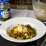 This BBQ bowl with pulled pork, potatoes, coleslaw, and cheese is a one-bowl meal that is great for using up your leftovers! | recipe from Chattavore.com