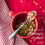 Easy strawberry rhubarb crisp is made in a mug. In the microwave. The whole process takes less than ten minutes. What's not to love? | recipe from chattavore.com