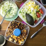 This Cobb salad meal prep tutorial will help you prep ingredients for a week's worth of delicious salads in an hour or less, including homemade dressing! | recipe from Chattavore.com