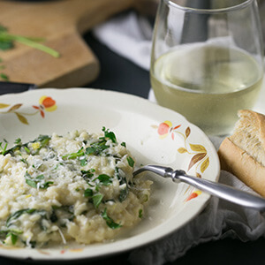 What do you do when you don't have a dinner plan? This creamy lemon spinach risotto is easy and delicious, and it's quicker than pizza delivery! | recipe from Chattavore.com