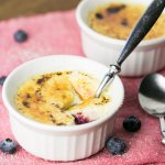 Blueberry creme brûlée is a simple but fancy dessert that is a perfect use for fresh summer blueberries (but is just as good with frozen)! | Recipe from Chattavore.com