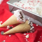 These chocolate peppermint ice cream cones are super-festive and perfect for serving your favorite ice cream this holiday season! #ChristmasDesserts #ChristmasCooking #HolidayCooking #HolidayDesserts #IceCreamCones #peppermint | Recipe from Chattavore.com